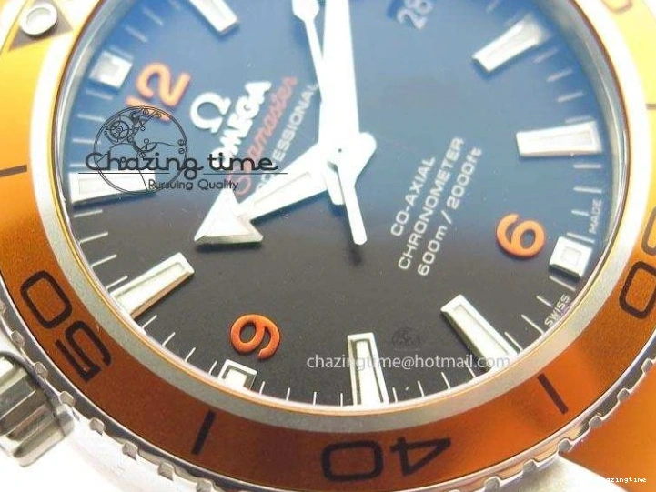 0516 Breathable Planet Ocean SS Bp Maker 45mm Orange Bezel On Orange Rubber Strap A 8221